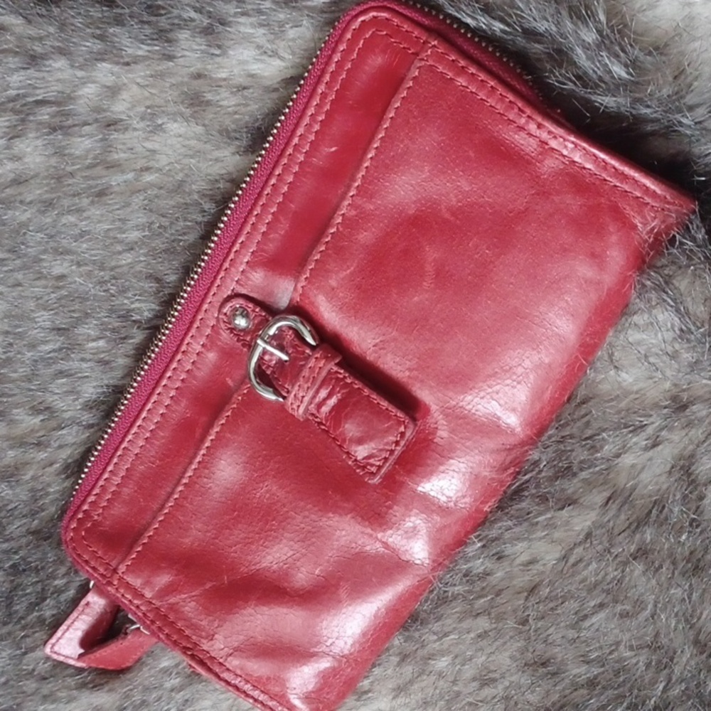 Vintage TANO double zip- around leather wallet